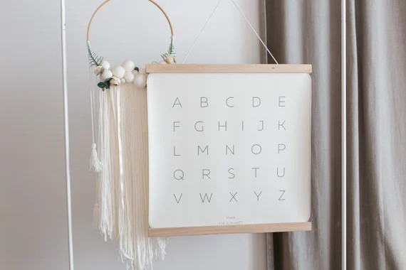 Alphabet Hanging Canvas Education Learning ABC Classy | Etsy | Etsy (US)