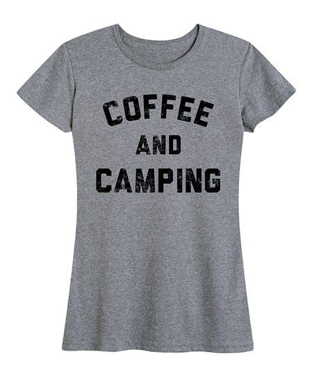 Heather Gray 'Coffee & Camping' Relaxed-Fit Tee - Women & Plus | Zulily