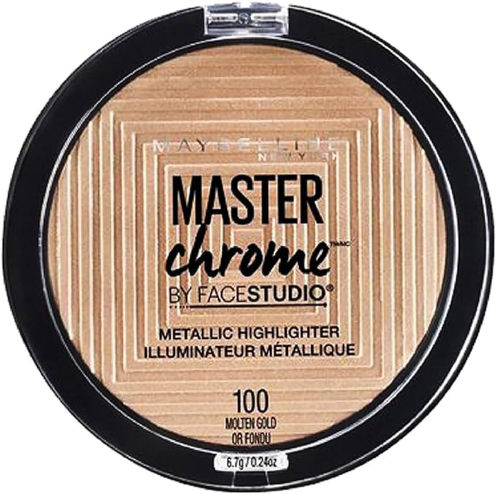 Maybelline Master Chrome Metallic Highlighter Powder Makeup, Molten Gold, 1 Count | Amazon (US)