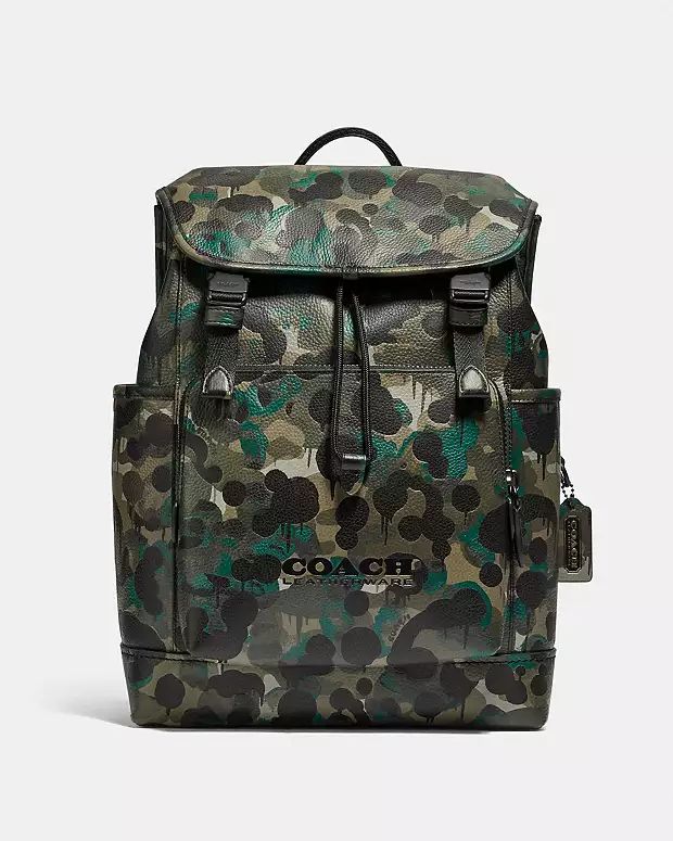 League Flap Backpack With Camo Print | Coach (US)