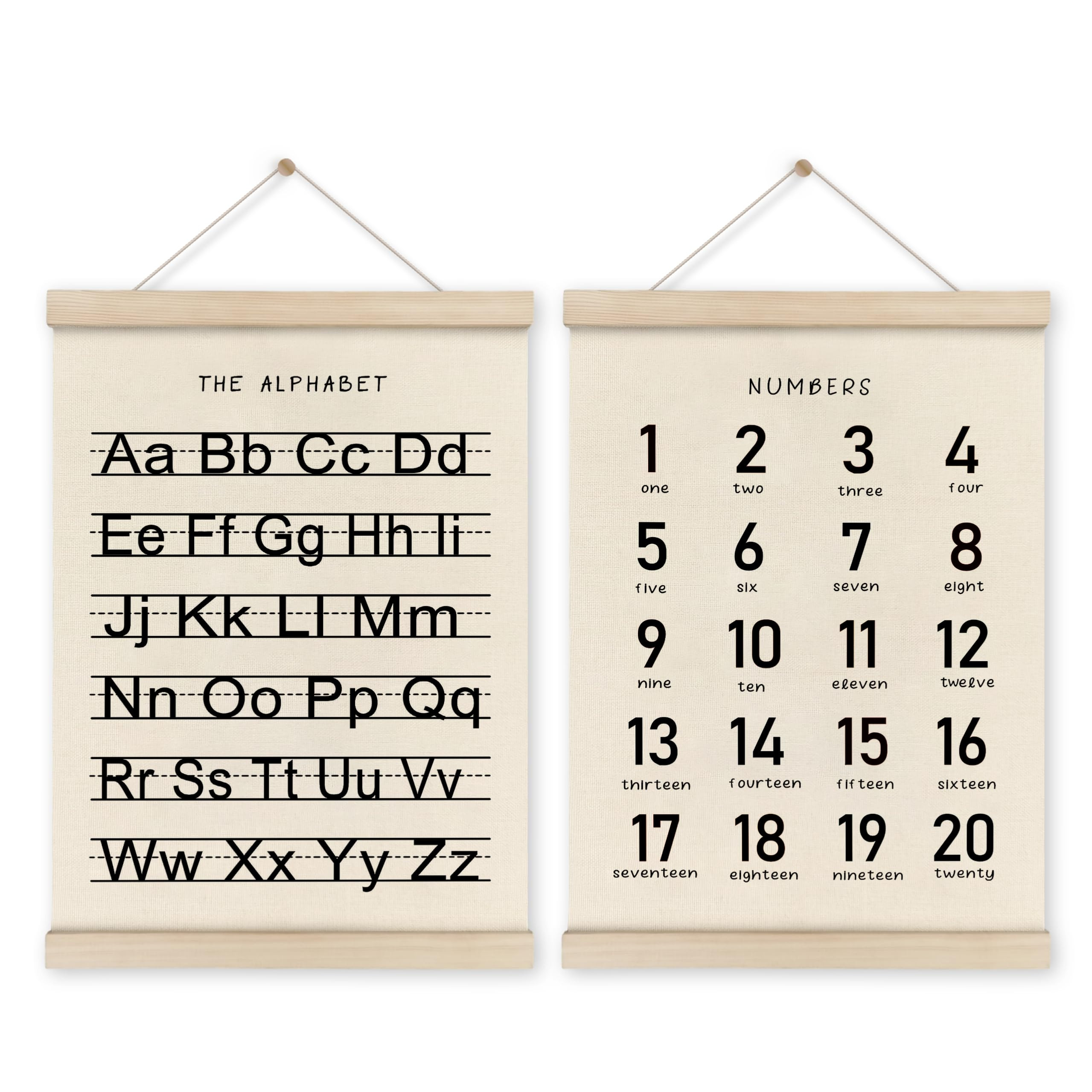 HRQKO Alphabet Numbers Poster Hanger Frame Set of 2, Nursery Wall Decor, Black ABC Poster Wall Ar... | Amazon (US)