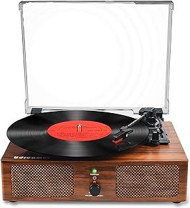 Vinyl Record Player Wireless Turntable with Built-in Speakers and USB Belt-Driven Vintage Phonogr... | Amazon (US)