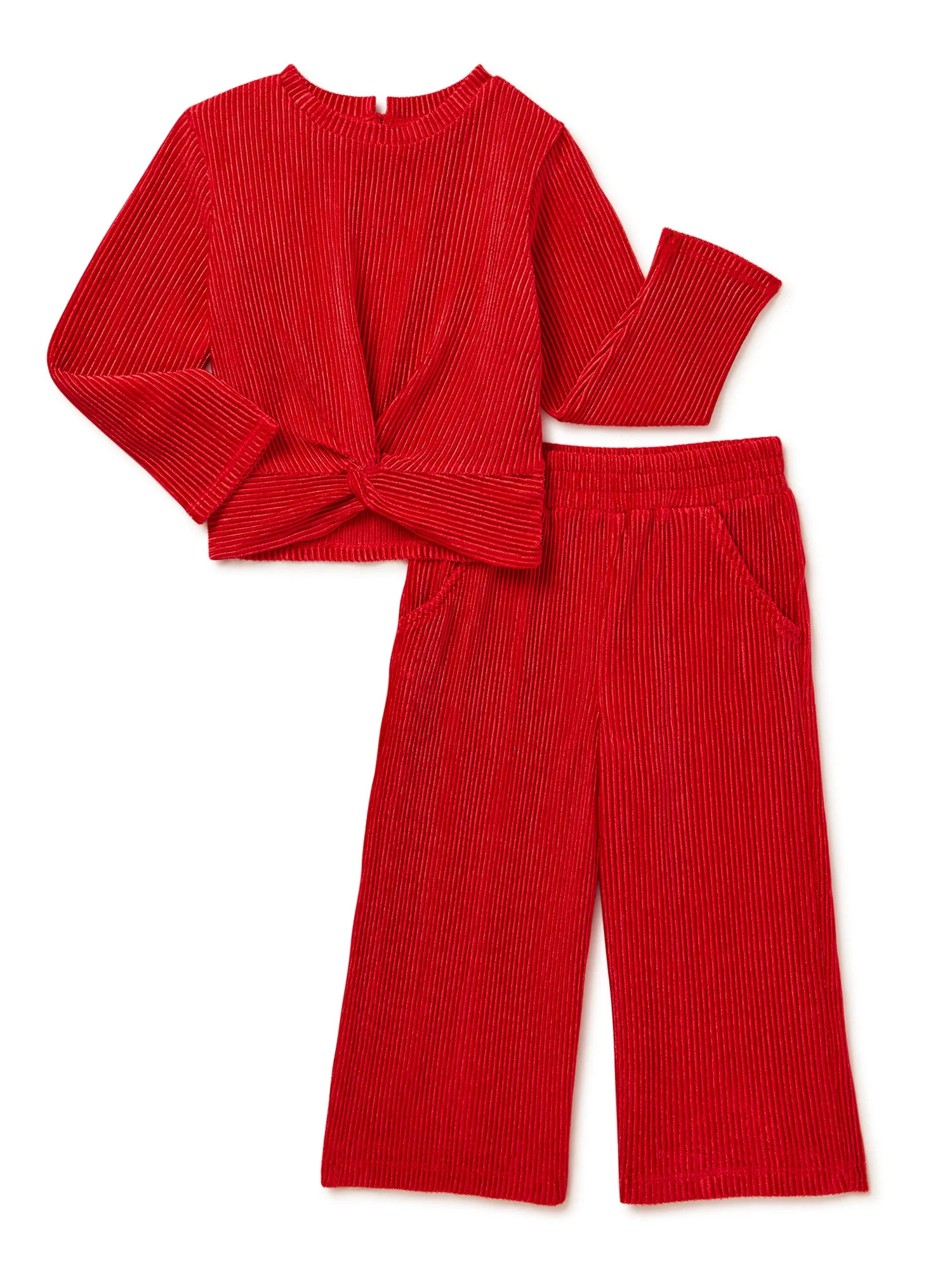 Wonder Nation Baby and Toddler Girl Holiday Top and Pants, 2 Piece Set, Sizes 12 Months-5T - Walm... | Walmart (US)