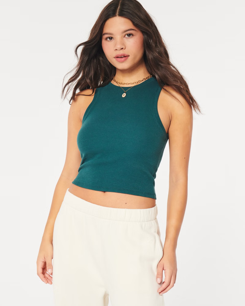 Ribbed High-Neck Tank | Hollister (US)