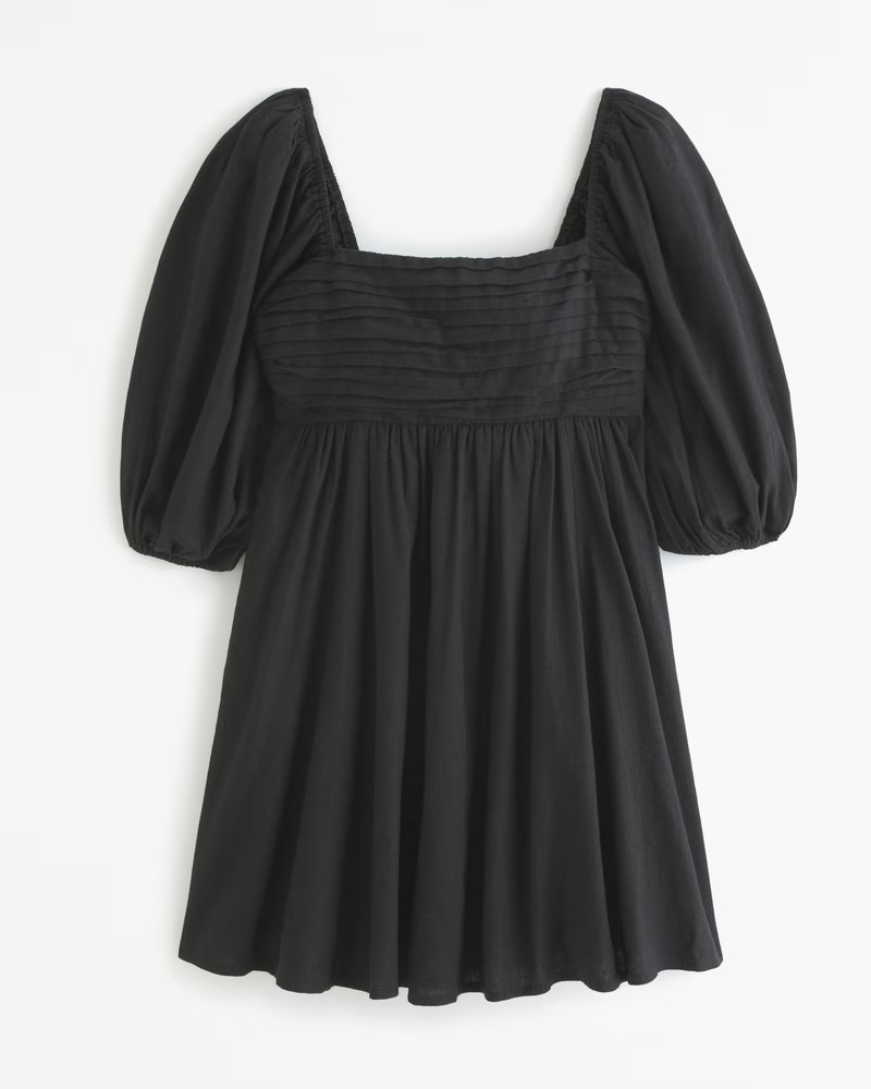 Women's The A&F Emerson Poplin Puff Sleeve Mini Dress | Women's Dresses & Jumpsuits | Abercrombie... | Abercrombie & Fitch (US)