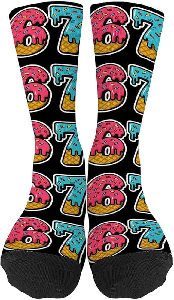 67 Socks for Kids,Funny 6 7 Creams Baseball Drip Socks,Six Seven Meme Design for Xmas Gift | Amazon (US)