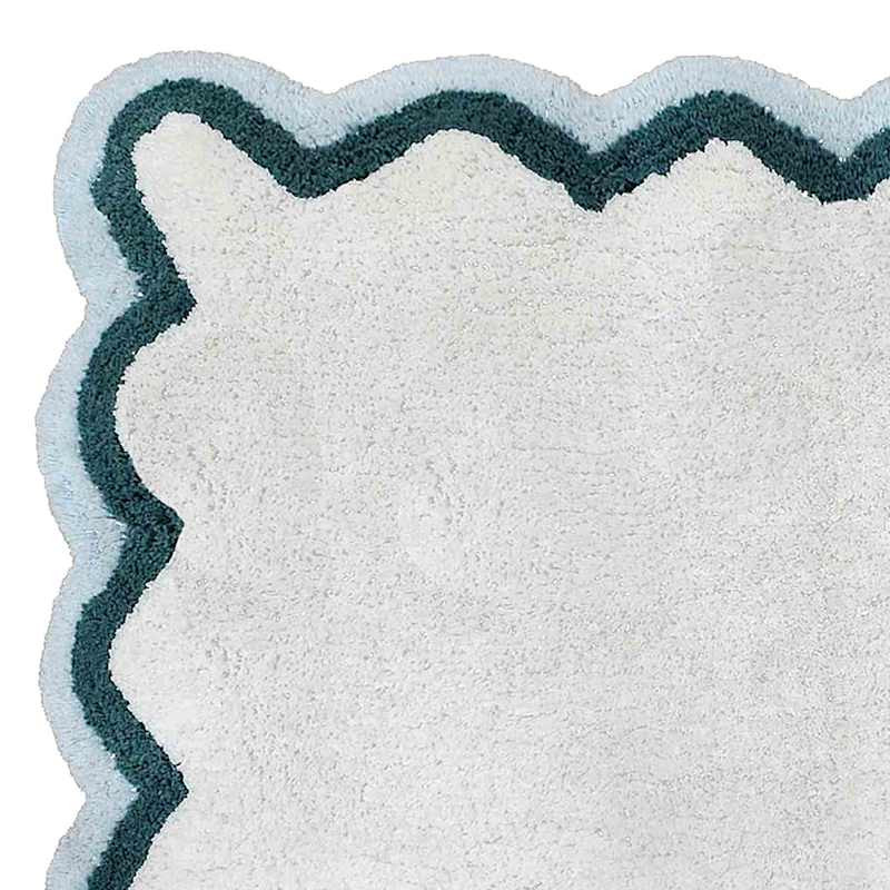 Blue Scalloped Tufted Bath Rug, 20x32 | At Home