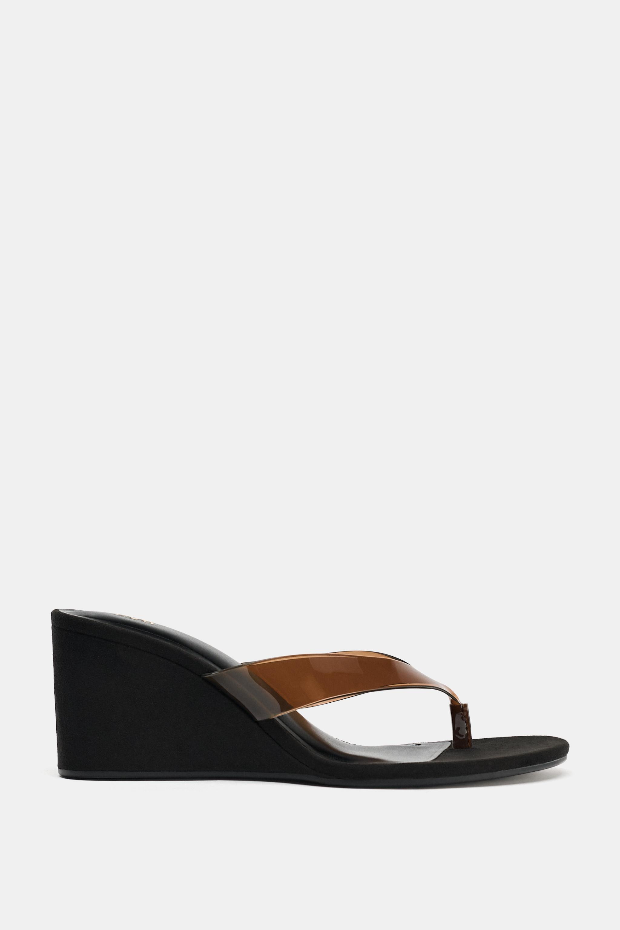 VINYL WEDGE SANDALS | Zara AU