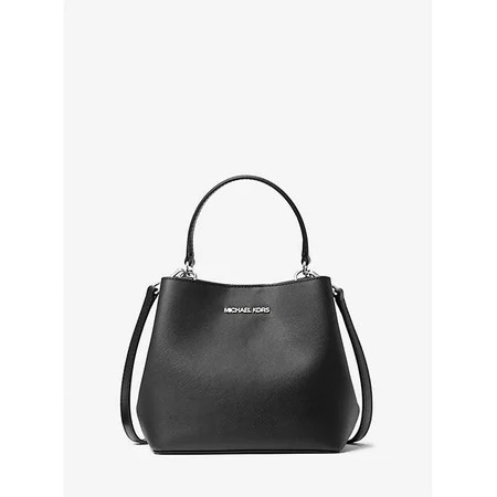 Michael Kors Women Pratt Small Zip Pocket Bucket Shoulder Messenger Bag - Black | Walmart (US)