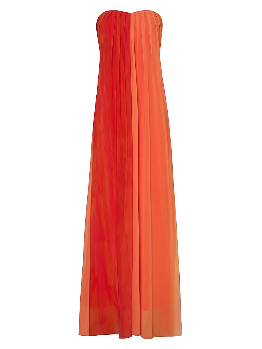 Women's Sunset Striped Sweetheart Maxi Dress - Coral Multi - Size 8 | Saks Fifth Avenue