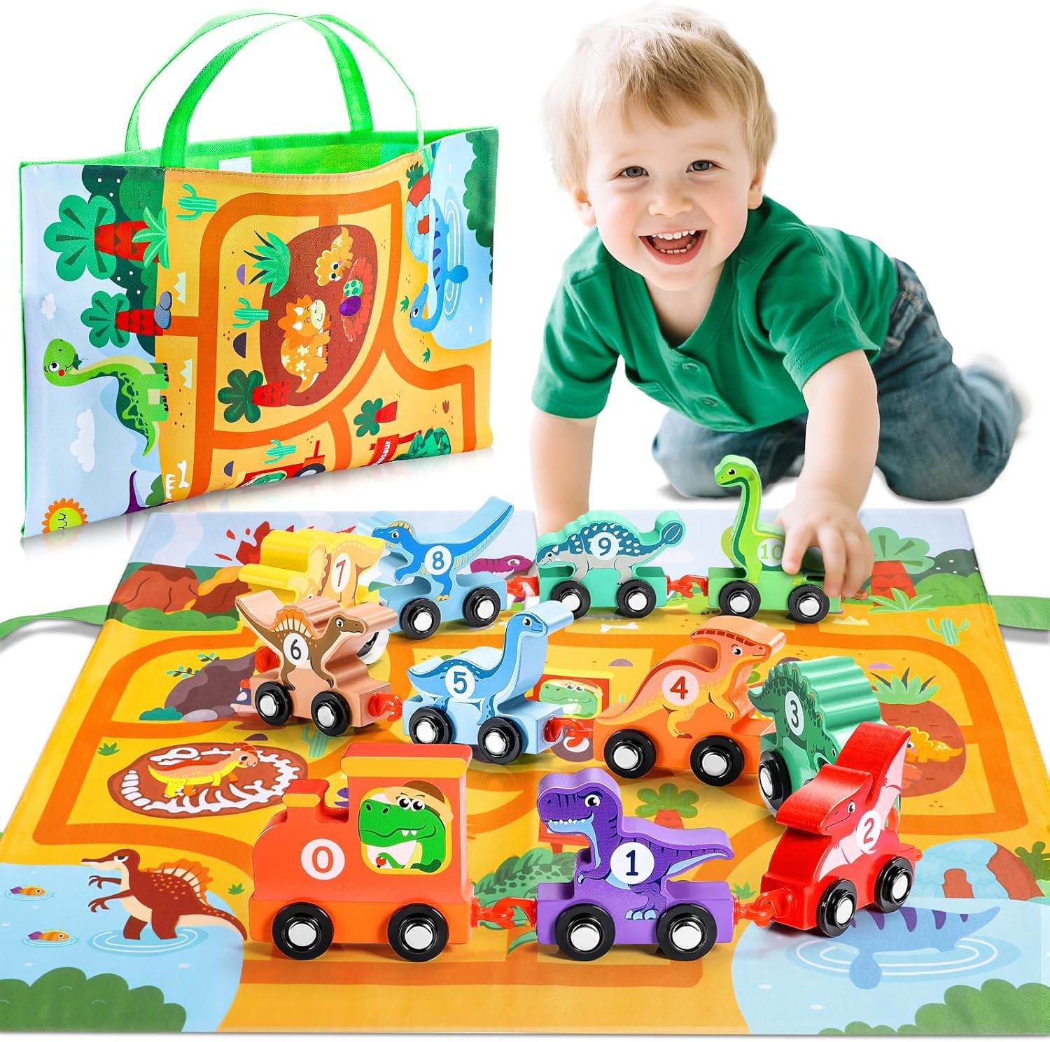 Montessori Toys for 1 2 3 Year Old Boy, Wooden Dinosaur Toys for Kids Toddler Toys Gifts for 1-3 ... | Amazon (UK)