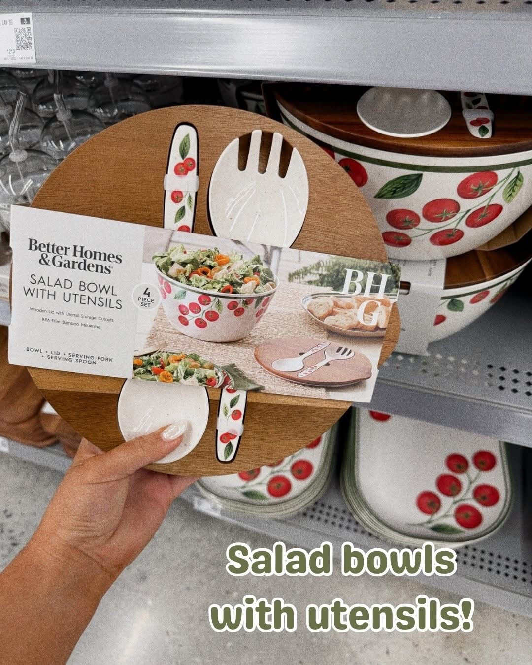 Walmart better homes and garden salad bowels with utensils! In the cutest tomato pattern Roma

#LTKmomlife #LTKSaleAlert #LTKHome