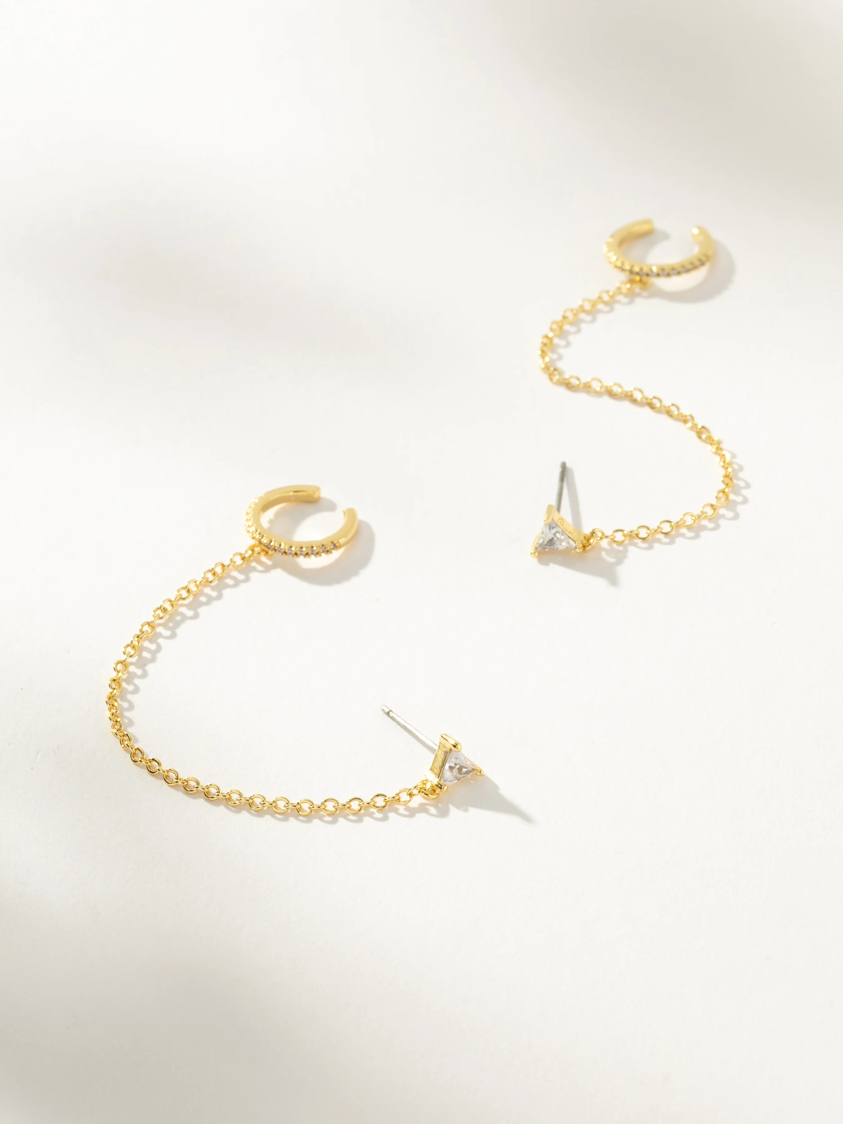 Chain and Cuff Ear Climber Earrings in Gold | Uncommon James | Uncommon James