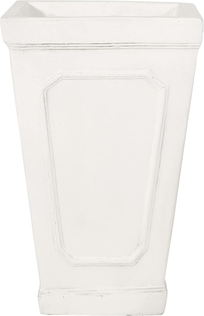 Christopher Knight Home Burgos Outdoor Small Tapered Planter - Cast Stone - Antique White | Amazon (US)