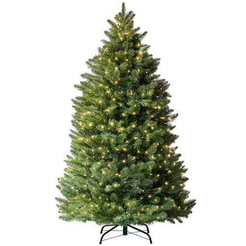 GTPLAYER 6.5ft Christmas Tree Artificial Xmas Tree with 200 Warm LED Lights & 1000 Branch Tip, Noble Spruce Tree Party Decorations for Home, Foldable Stand, Easy Assembly | Amazon (US)