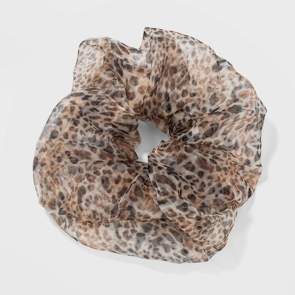 Leopard Print Organza Jumbo Twister Hair Elastics - Wild Fable™ Brown | Target