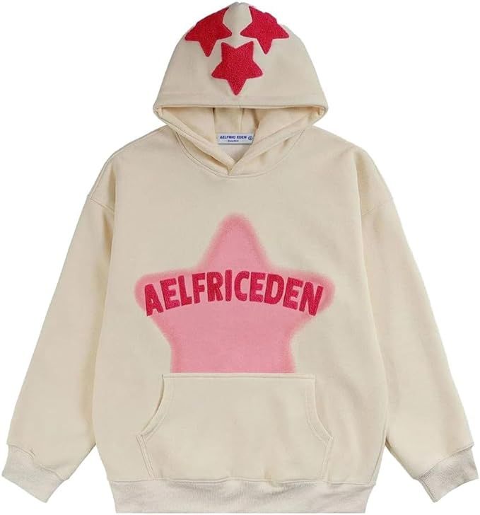 Aelfric Eden Star Graphic Hoodie Streetwear Print Trend Causal Loose Oversized Hooded Sweatshirts... | Amazon (US)