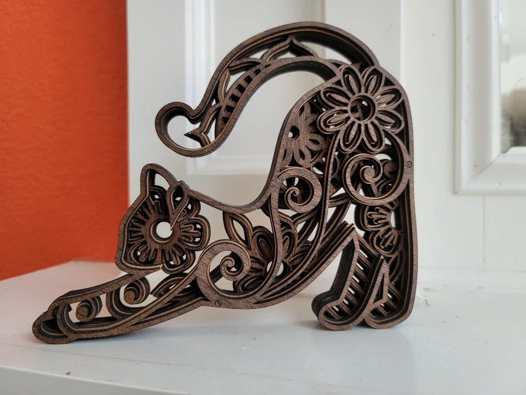 Cat Gift for Cat Moms Cat Figurine Made of 5 Layers of Wood for Cat Lover Gift Pet Sympathy Gift ... | Etsy (US)