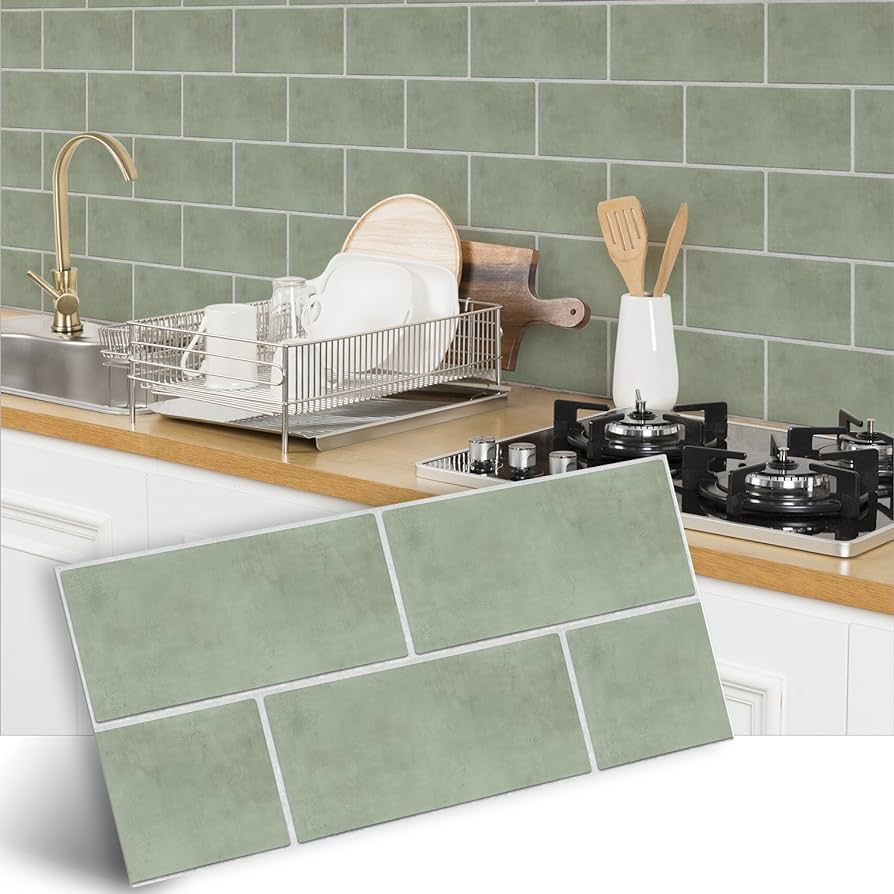 Amazon.com: Vinyl Floor Wall Tile Sticker, Non-Slip Sticky Back Tile Decals for Kitchen Bathroom ... | Amazon (US)