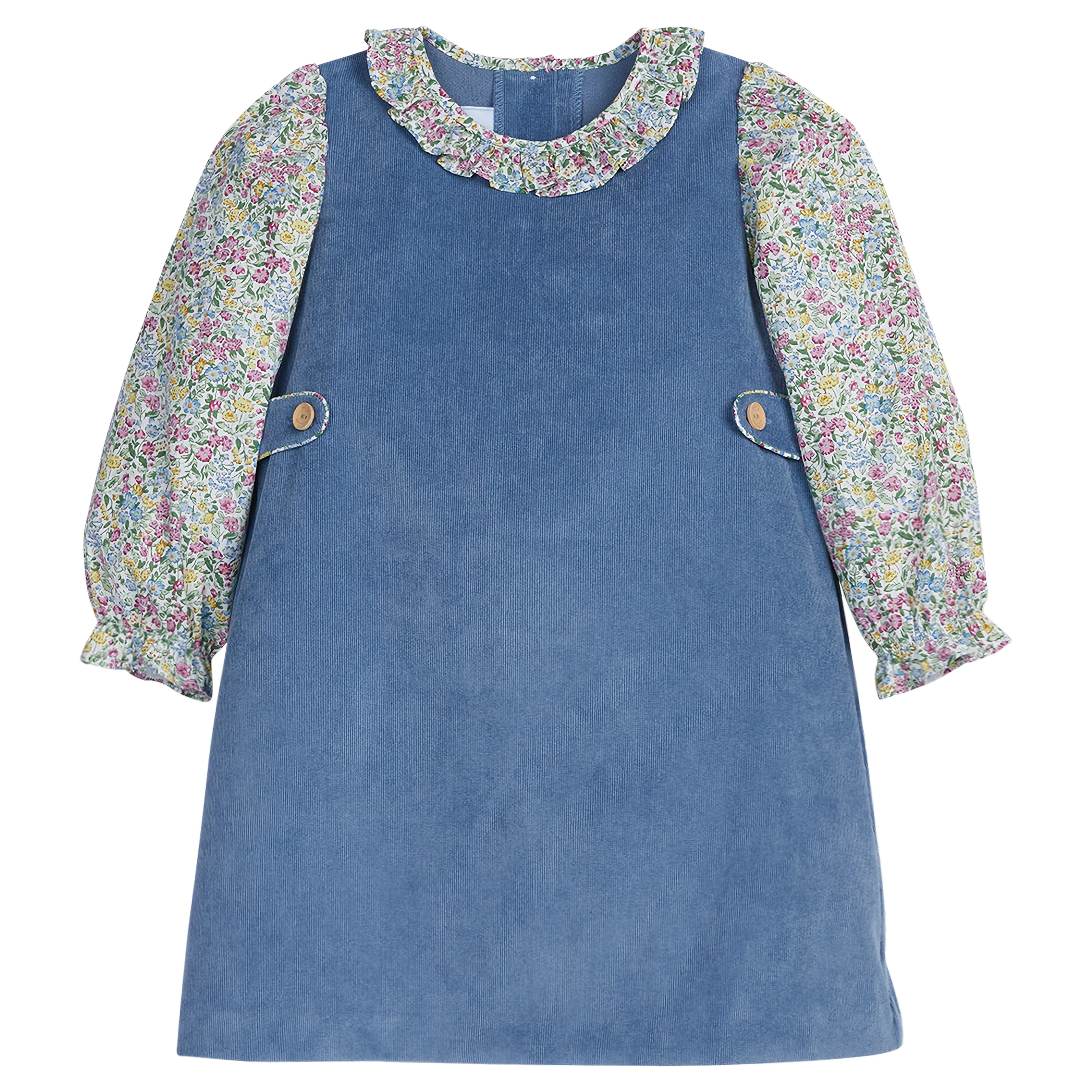 Little English Greenwich Jumper Set- Green Gables Floral | JoJo Mommy