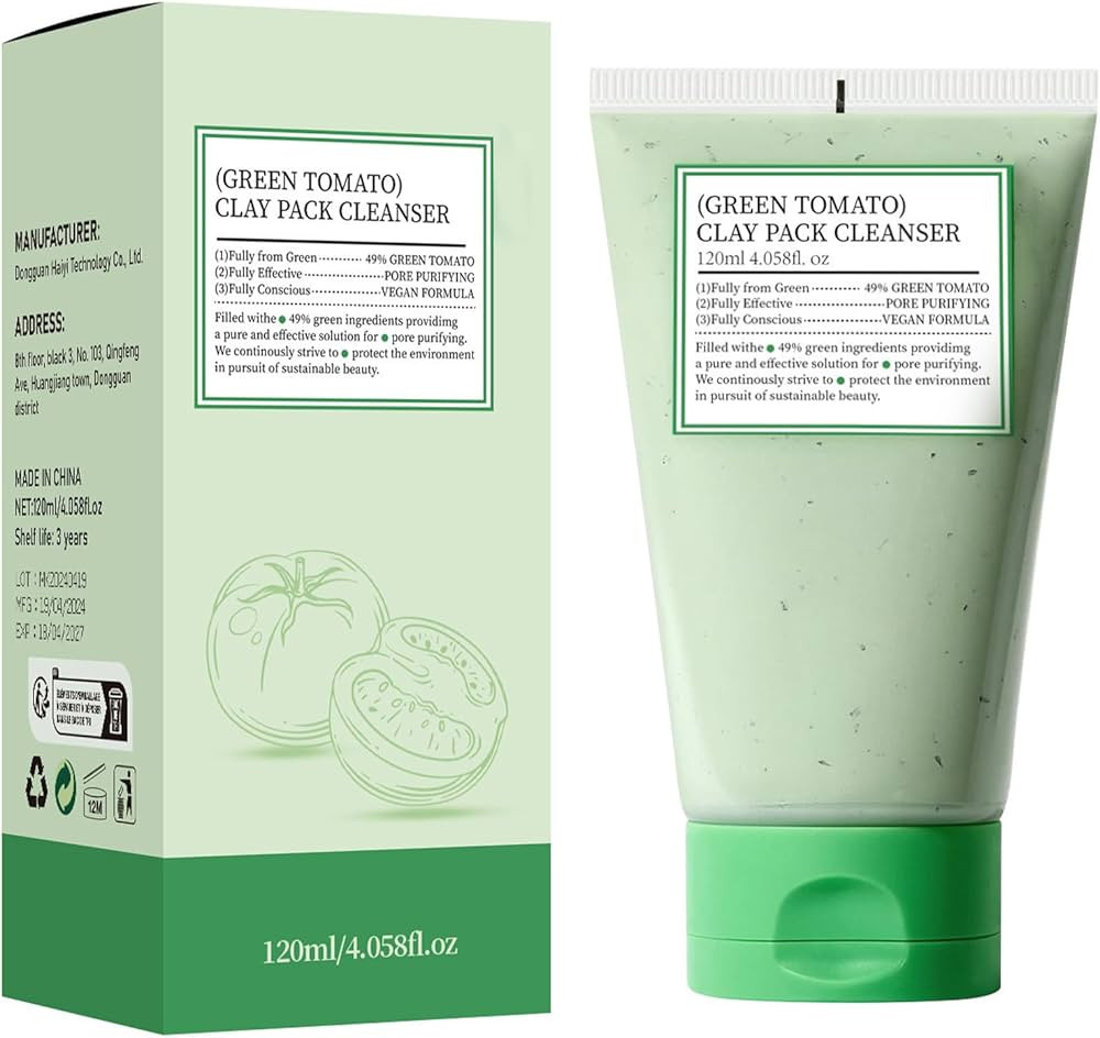 Green Tomato Clay Mask Cleanser, Deep Cleansing & Hydrating Face Mask for Sebum and Clogged Pore ... | Amazon (US)