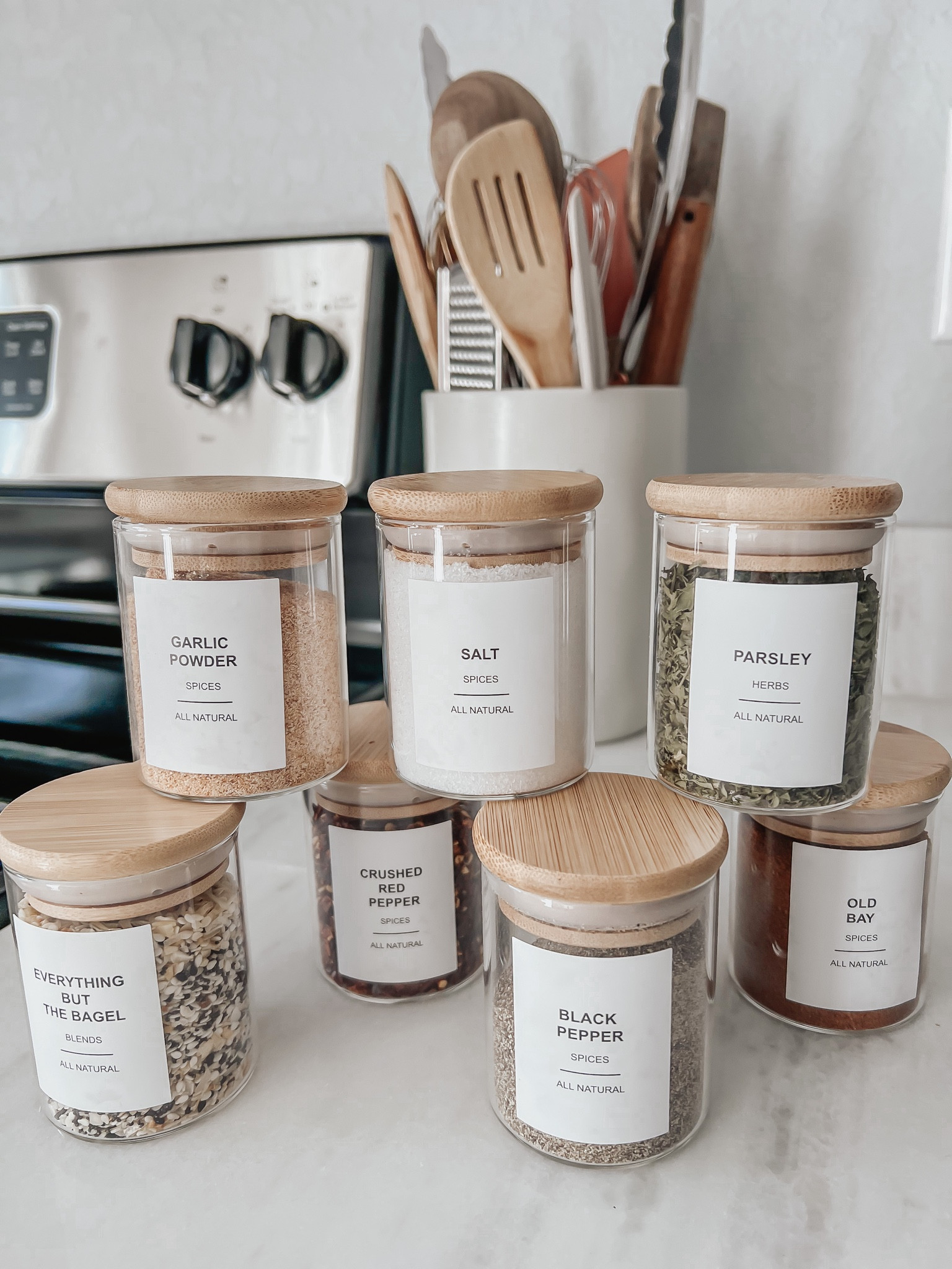 The perfect spice jars + labels to spruce up your cabinet and keep things contemporary, aesthetically pleasing and organized! 
#amazonfind #spicejars #amazon #homesweethome #homedecor #shopping #homeinspo 

#LTKhome #LTKsalealert #LTKunder100