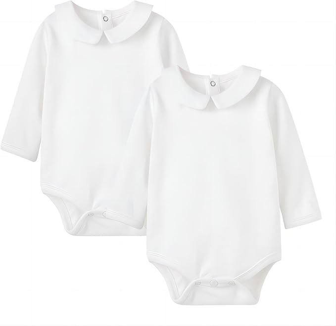 pureborn Baby Romper Bodysuits 2-Pack Unisex Soft Cotton One-Piece Outfit for Infant Boys Girls 0... | Amazon (US)