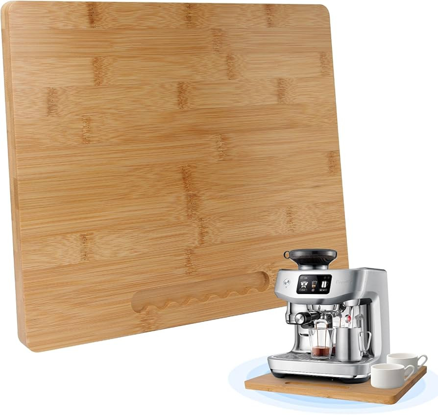 Bamboo Sliding Appliance Tray,Coffee Maker Slider Tray with Rubber Wheels, Countertop Pull Out Or... | Amazon (US)