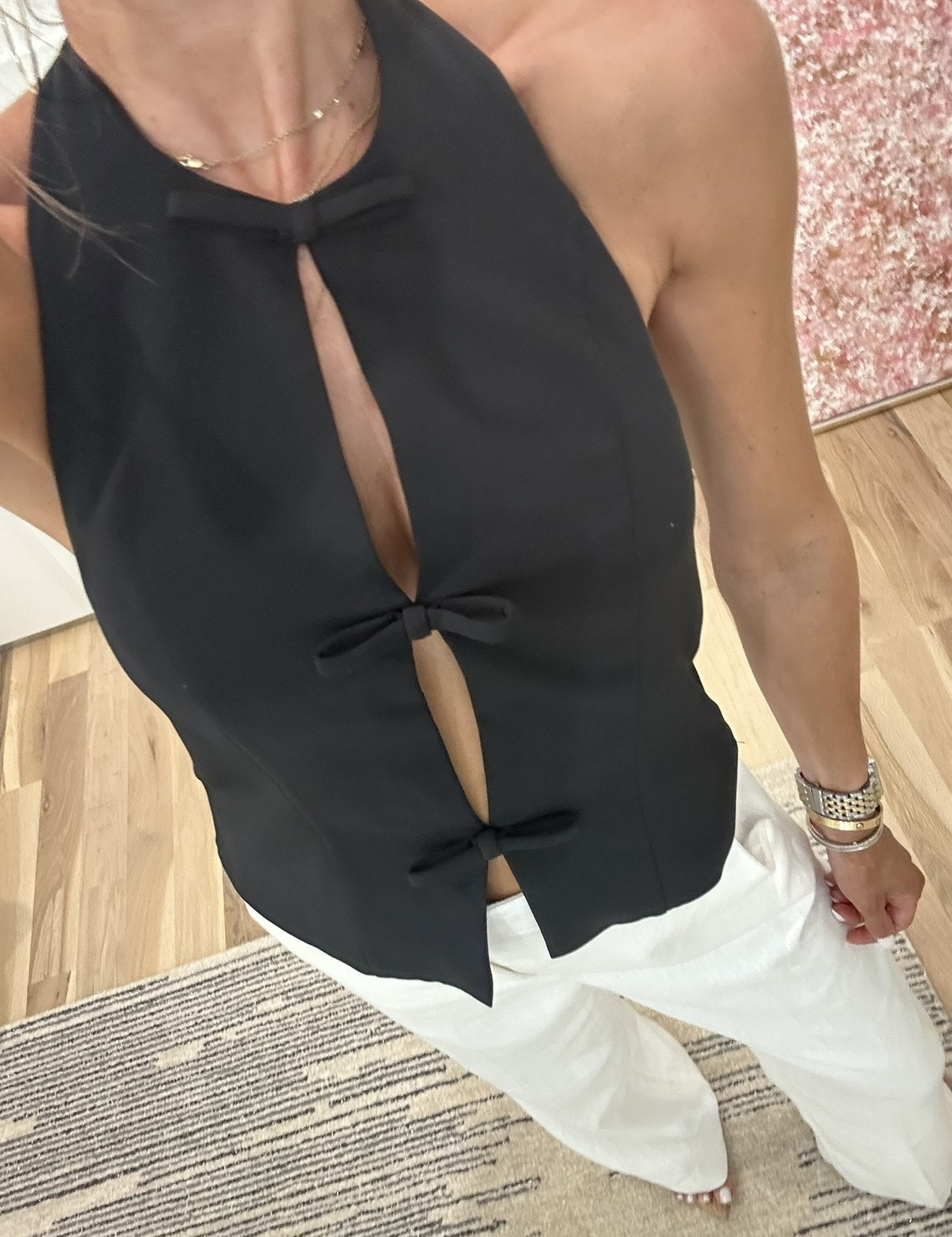 Halter bow top for date night vacation spring finds 

#LTKPetite #LTKSaleAlert