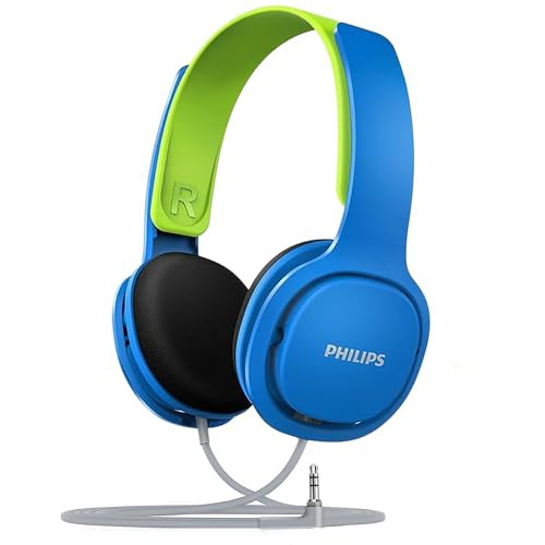 PHILIPS Kids Headphones with Cord, On-Ear Wired Headphones for Kids with Comfortable Fit & Clear Stereo Sound, 85dB Volume Limiter Headset for School/Tablet/iPad/Kindle, Ideal for Boys & Toddlers | Amazon (US)