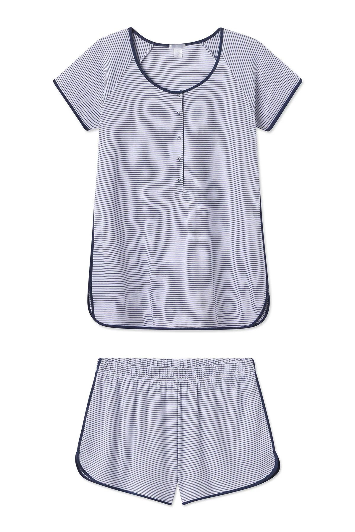 Pima Maternity Shorts Set in Classic Navy | Lake Pajamas