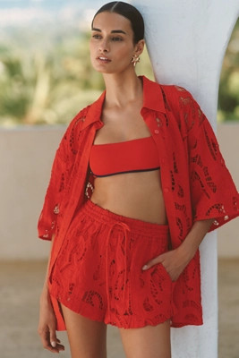 SUBOO Florence Eyelet Pull-On Shorts | Anthropologie (US)