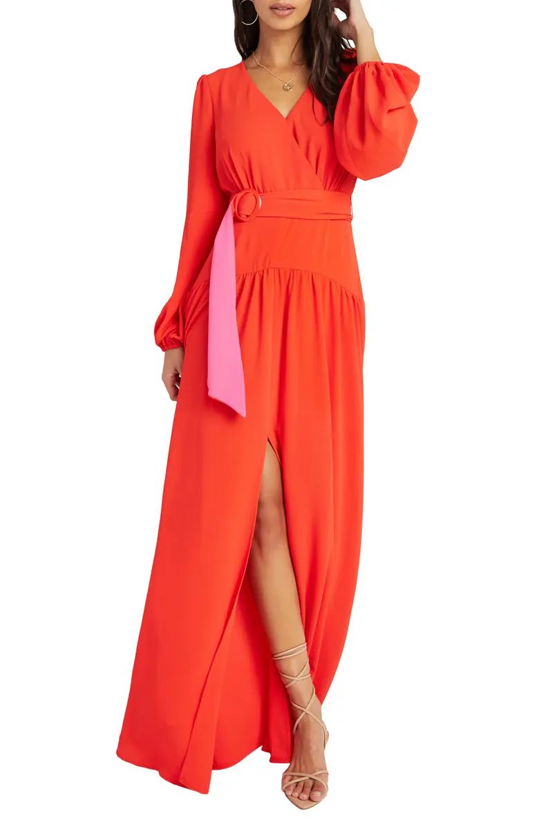 Belted Long Sleeve Maxi DressVICI COLLECTION | Nordstrom