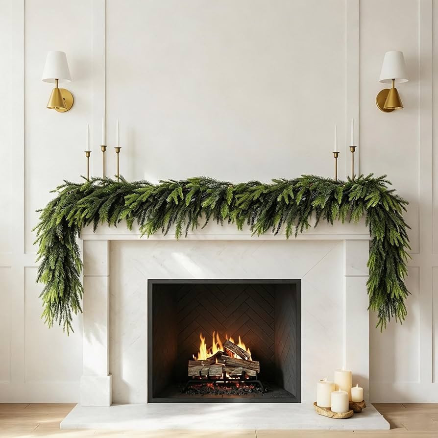 Artificial Norfolk Pine Garlands Vine 2 Pcs 6 Ft | Amazon (US)