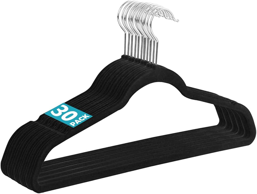 Kai Home Premium Velvet Hangers - 30 Pack - Slim, Non-Slip, Heavy Duty, Space Saving 360 Degree R... | Amazon (US)