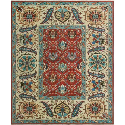 One-of-a-Kind Abrego Hand-Knotted Red 9'2" x 11'10" Wool Area Rug | Wayfair North America