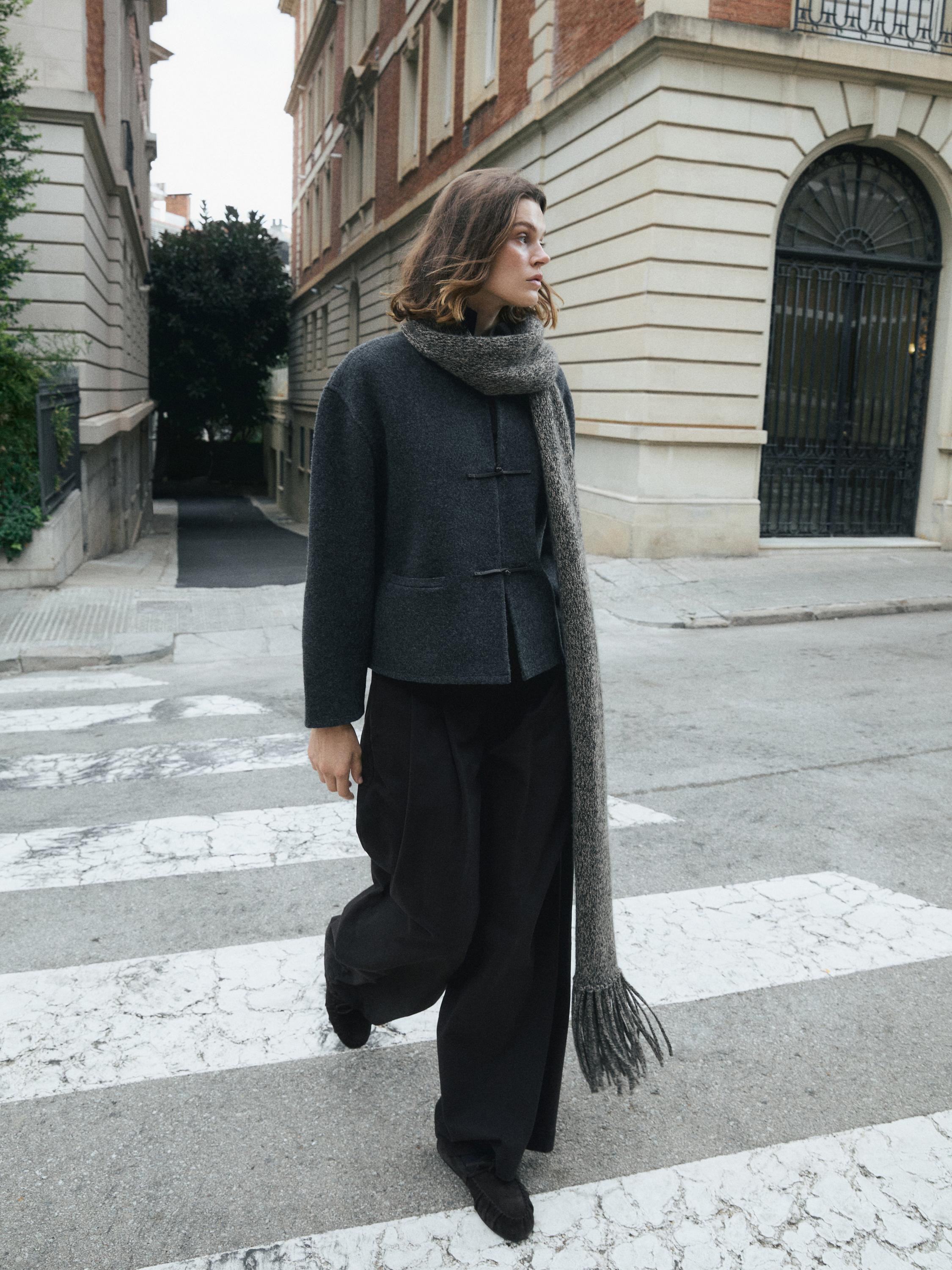 Split leather loafers with gathered bow | Massimo Dutti UK