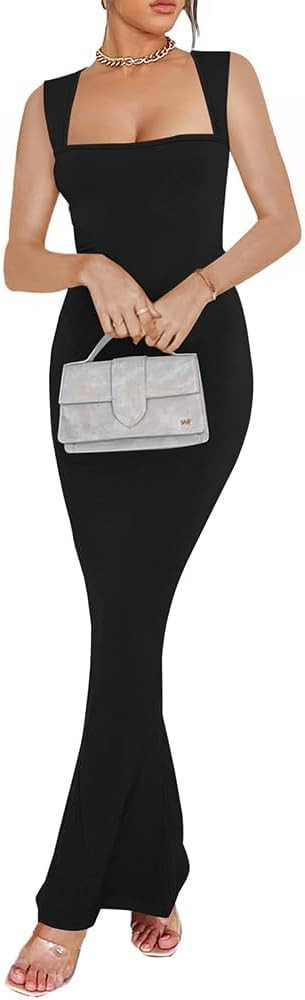 oten Bodycon Dresses for Women Bodycon Maxi Dress Maxi Dresses for Women 2024 Square Neck Long Dr... | Amazon (US)