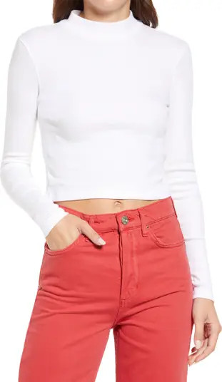 Mock Neck Crop Knit Top | Nordstrom