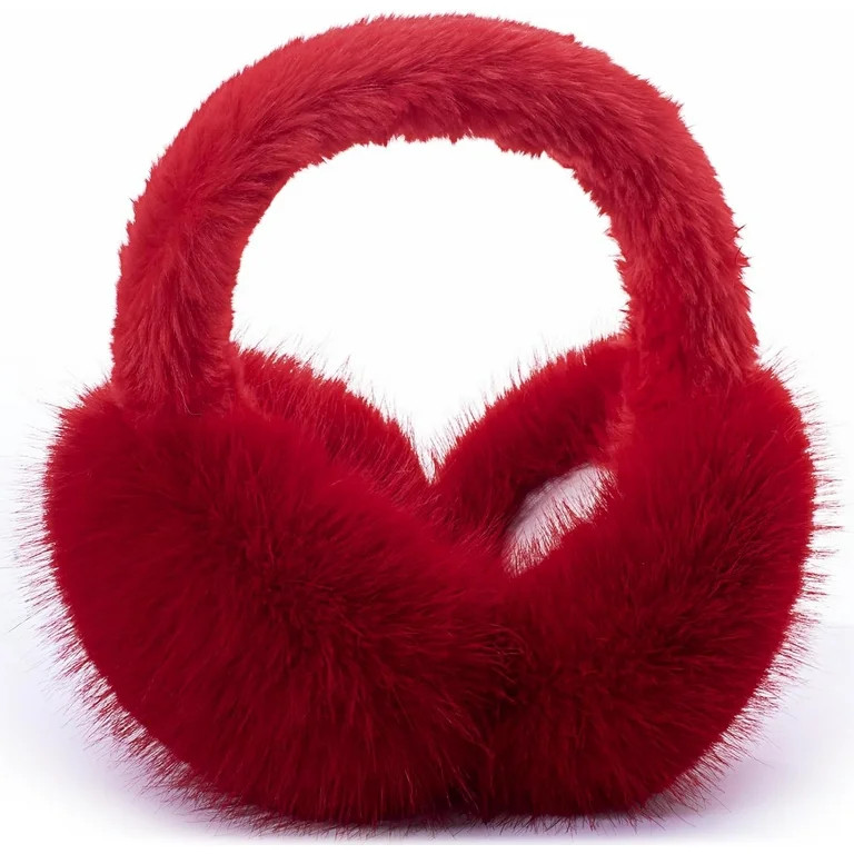 Winter Ear Muffs for Women Men - Foldable Fuzzy Earmuffs Faux Fur Ear Warmer, Perfect Ear Covers ... | Walmart (US)
