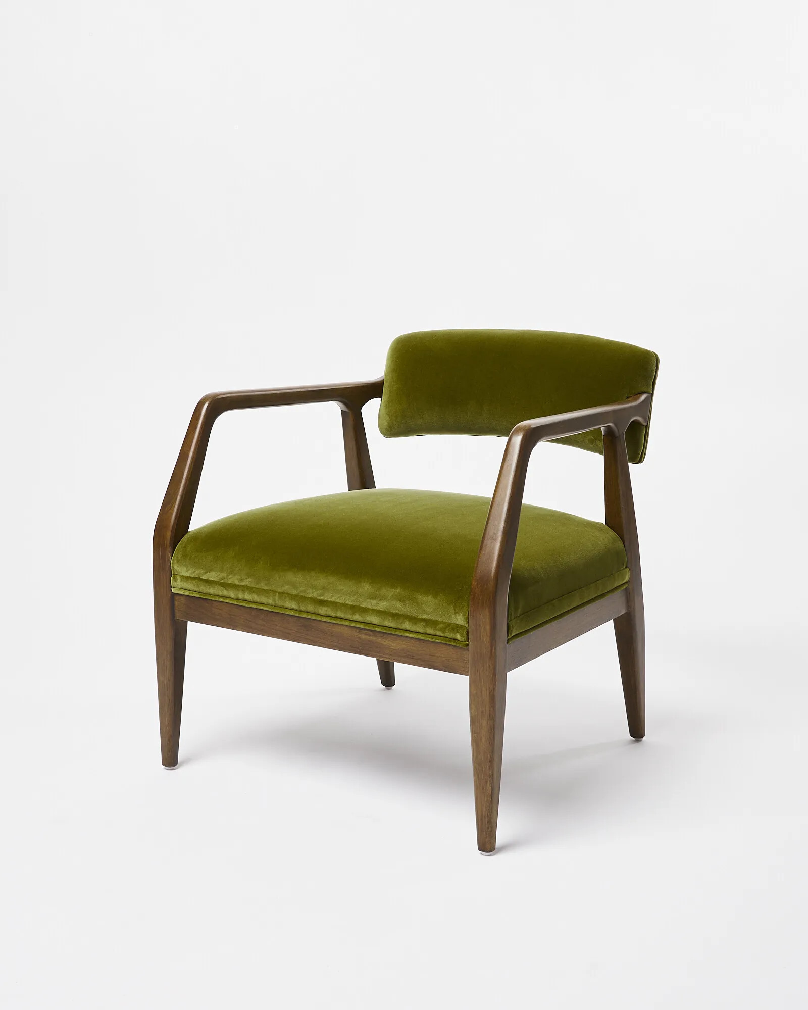 Payen Green Velvet & Rubberwood Accent Chair | Oliver Bonas (Global)