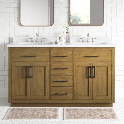 OVE Decors Athea 60 in. W Bath Vanity with Premium Countertop and Power Bar | Wayfair North America