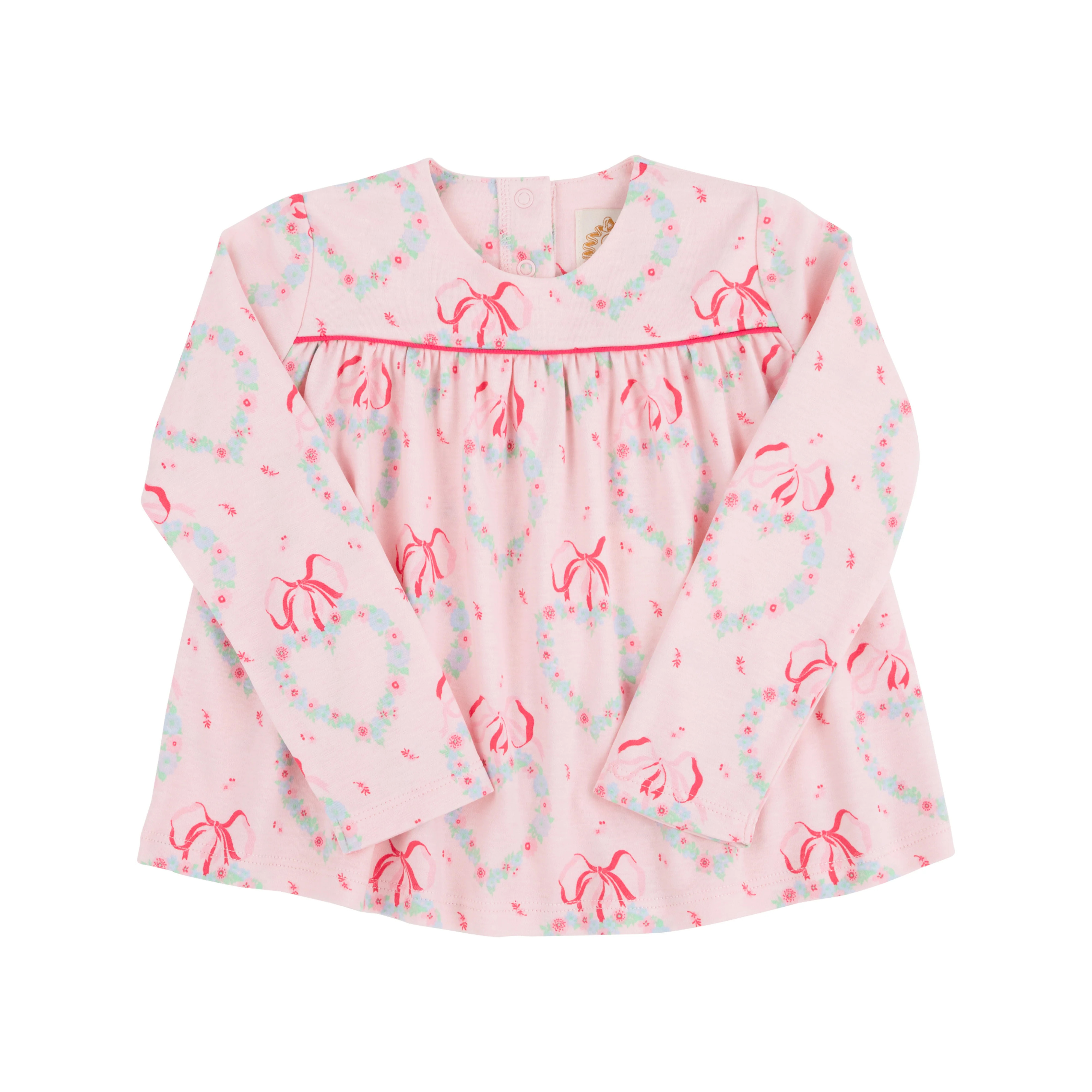 Long Sleeve Dowell Day Top - Fancy Like Floral with Palm Springs Punch | The Beaufort Bonnet Company