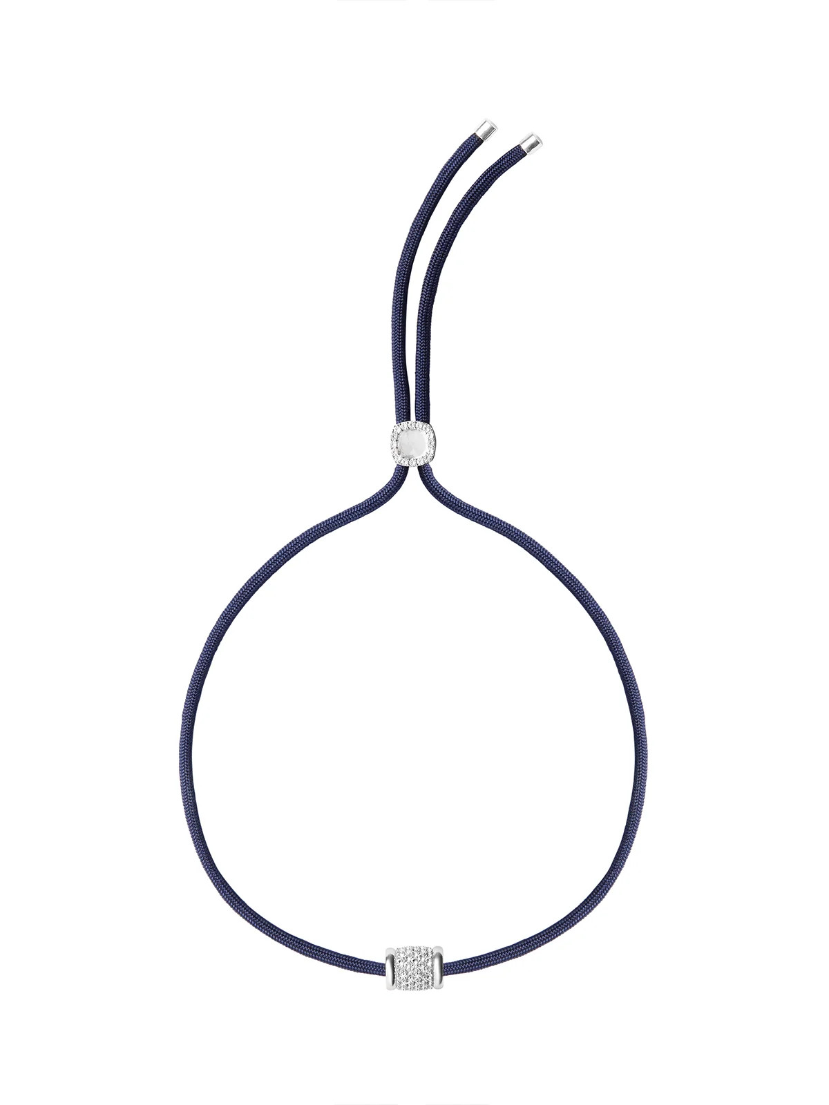 YVES MARINE PARACORD NECKLACE IN LAB WHITE SAPPHIRE, STERLING SILVER | Dorsey