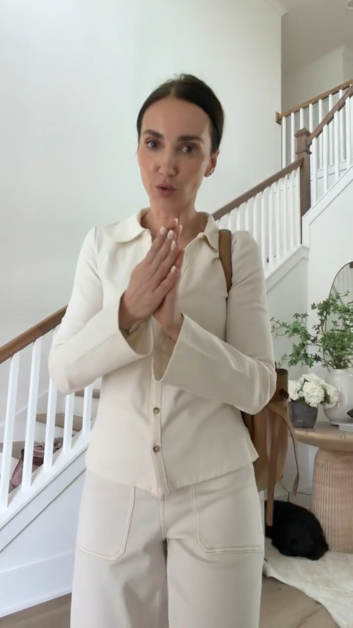 Monochromatic outfit from Spanx, all white outfit, off white, ivory, barrel leg jesns, spring outfit, casual chic, annabrstyle. Xs in top and in jeans.
code ANNAMXSPANX 

#LTKootd #LTKOver40