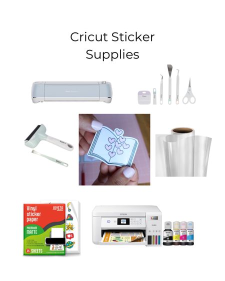 Here are the supplies I used to make my water resistant stickers 🥰