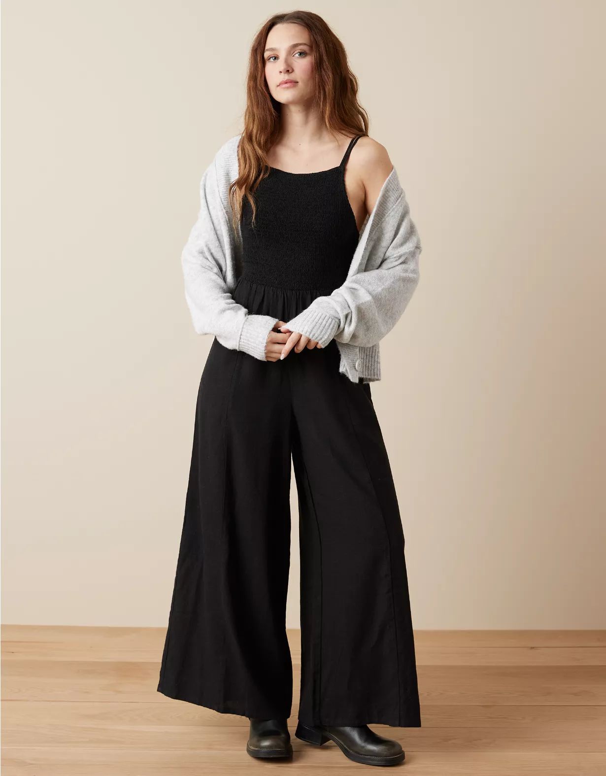 AE Smocked Wide-Leg Jumpsuit | American Eagle Outfitters (US & CA)