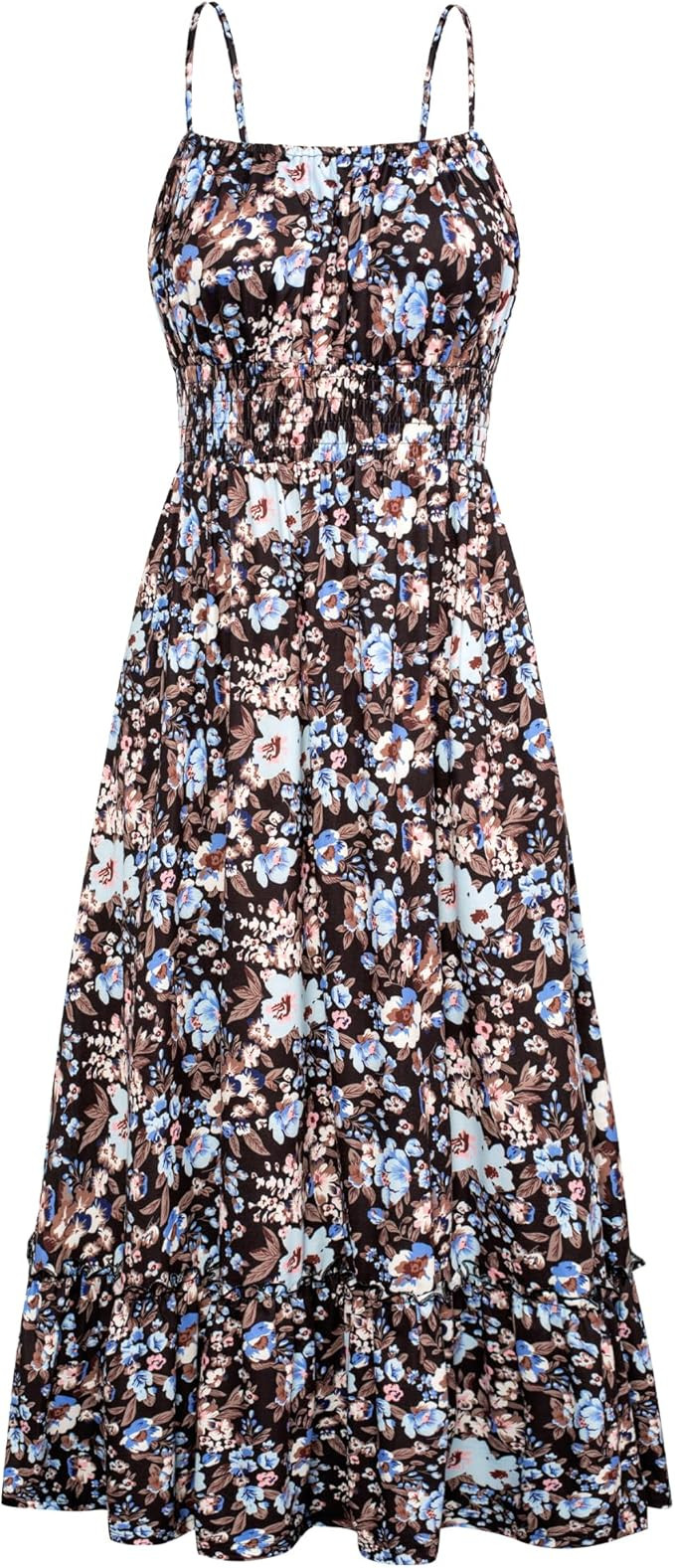 GRACE KARIN Summer Dresses for Women 2026 Vacation,Smocked Floral Maxi Dress,Boho Beach Sundress ... | Amazon (US)