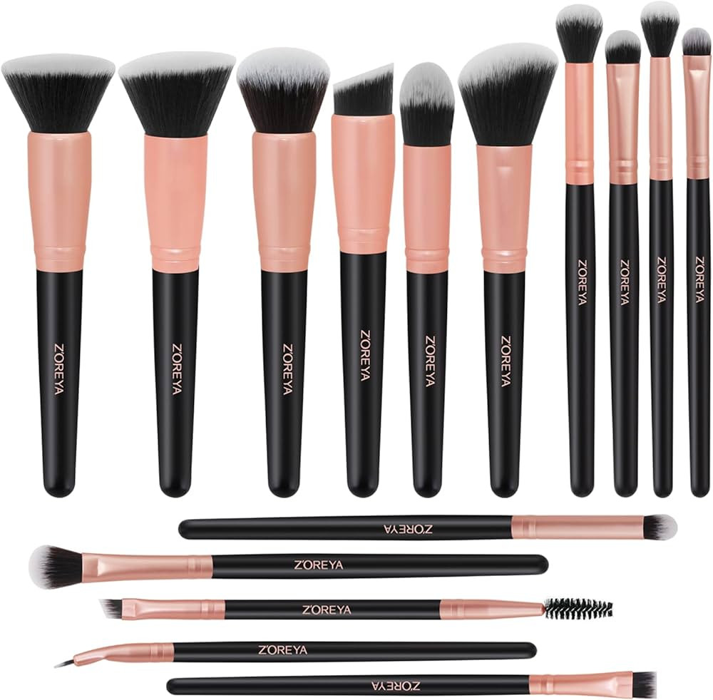 ZOREYA Makeup Brush Set - 15 Pcs Premium Synthetic Foundation Concealers Eye Shadows Make Up Brus... | Amazon (US)