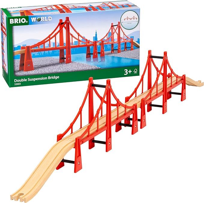 BRIO World - 33683 Double Suspension Bridge | 5 Piece Toy Train Accessory for Kids Age 3 and Up | Amazon (US)
